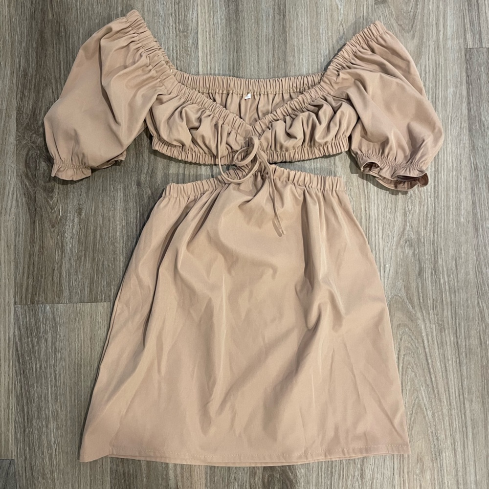 Nude cut out dress
